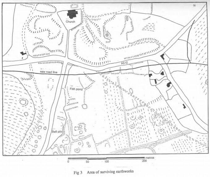 Surviving earthworks at at Coleorton